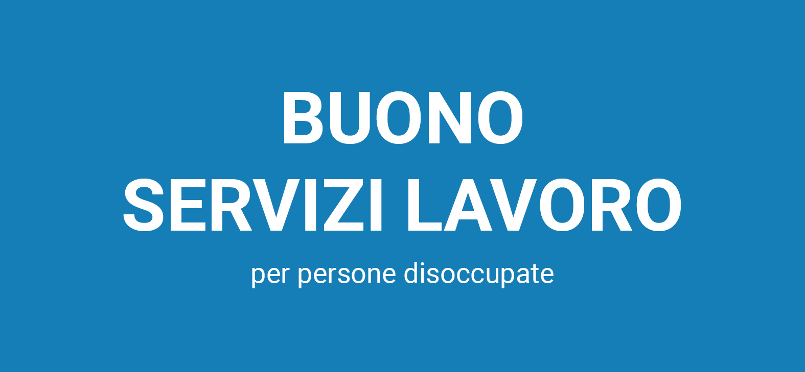 progetto buono servizi lavoro disoccupati