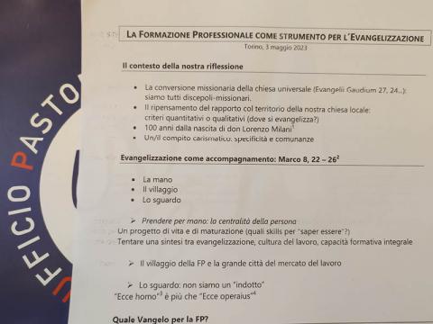 La Formazione Professionale come strumento di Evangelizzazione