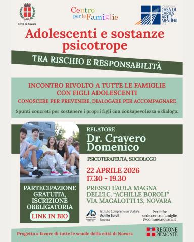 Locandina Centro per le famiglie Novara
